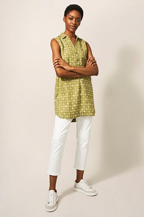 EIE SLEEVELE LINEN TUNIC GREEN 3