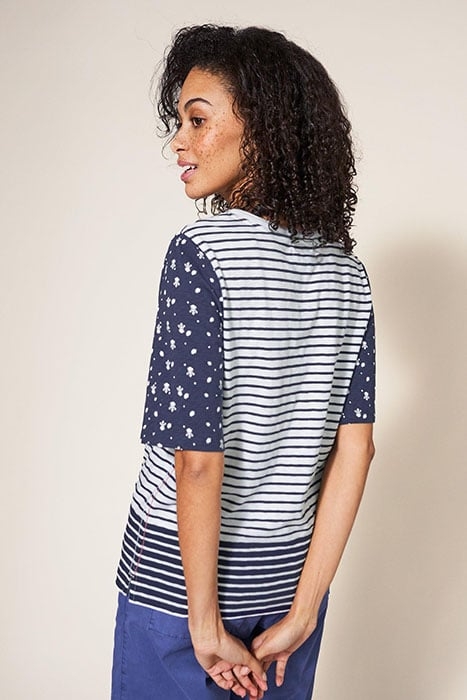 ANNABEL STRIPE TEE NAVY MULTI 2