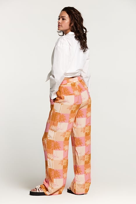 LADIES MONACO TROUSERS BLOCK PALM ICED STRAWBERRY PINK 6