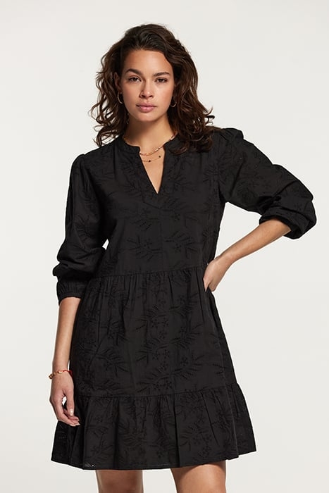 LADIES TULUM DRESS BRODERIE ANGLAISE BLACK 1