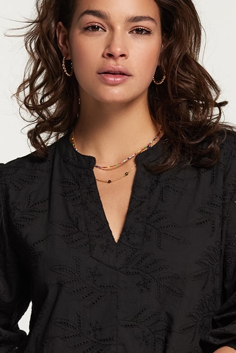 LADIES TULUM DRESS BRODERIE ANGLAISE BLACK 4