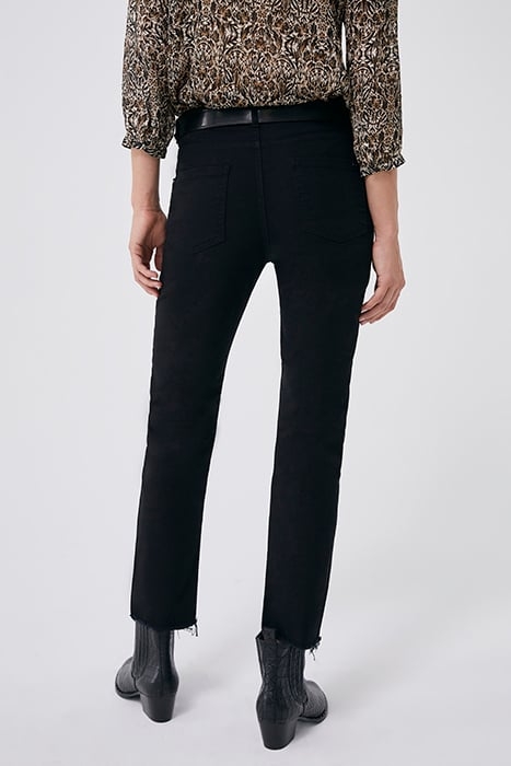 BLACK RECYCLED COTTON HIGH-WAIST STRAIGHT JEANS 2
