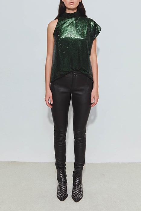 METALLIC GREEN PLEATED TOP 3