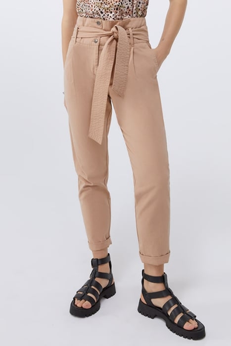 DESERT BELTED HIGH-WAIST CIGARETTE TROUSERS 1