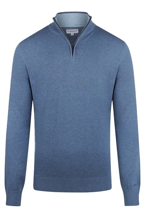 ZIP MOCK SWEATER MEDIUM BLUE 1