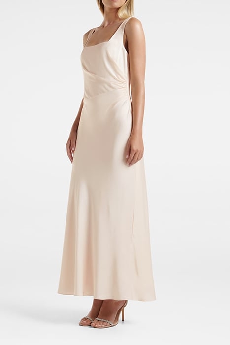 WINNIE SQUARE NECK RUCHED MIDI IVORY 4