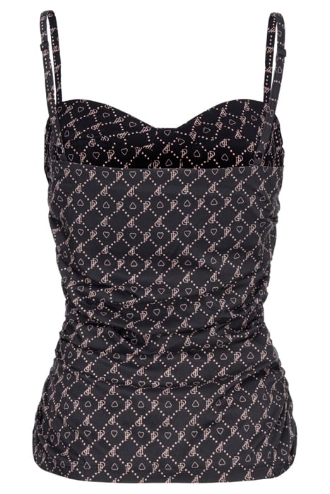 GELSOMINO CANOTTA GEORGETTE ST BLACK/NUDE 2