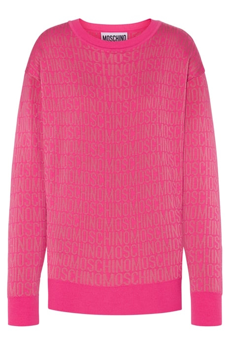 ALLOVER LOGO WOOL SWEATER FUCHSIA 3