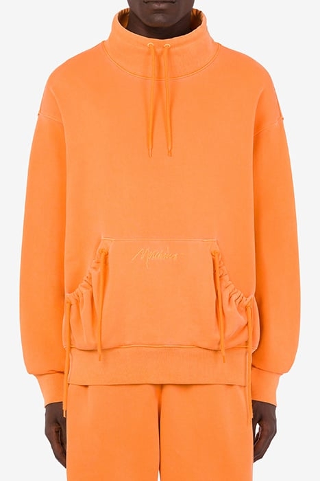 SIGNATURE LOGO FADED COTTON SWEATSHIRT ORANGE 1