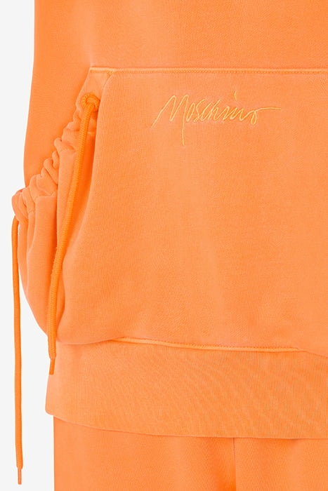 SIGNATURE LOGO FADED COTTON SWEATSHIRT ORANGE 4