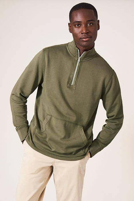 HILTON ZIP NECK KHAKI GREEN 1