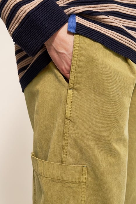 CARLIE WIDE LEG CARGO TROUSER MID GREEN 4