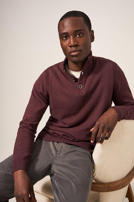 LAMBSWOOL FUNNEL NECK DARK PLUM 3