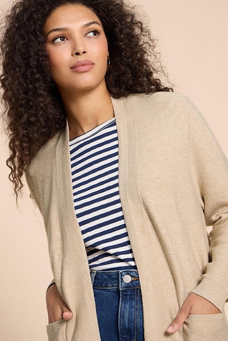 CARLA LONGLINE CARDIGAN LIGHT NATURAL 4