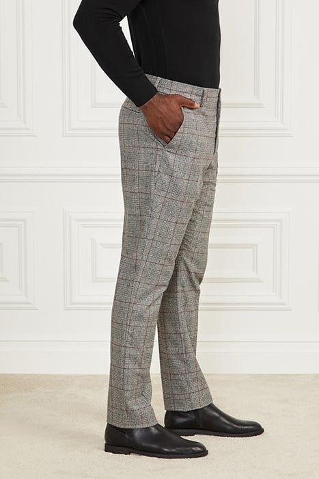 ROGER CLASSIC CHINO FIT BLACK/WHITE/RED TAILORED PANT 6