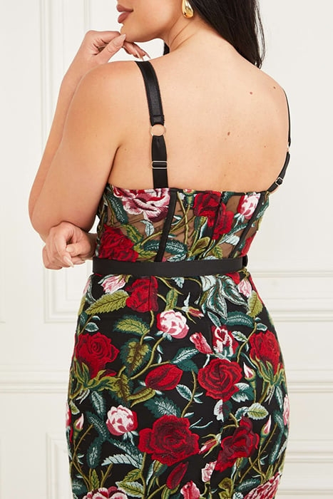FLORAL CORSET DRESS BLACK MULTI 2