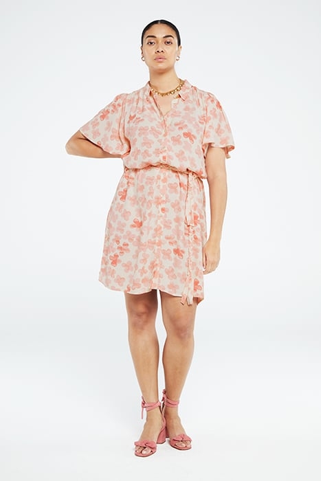 GIRLFRIEND BUTTERFLY DRESS CREAM WHITE/PINK GRA 1