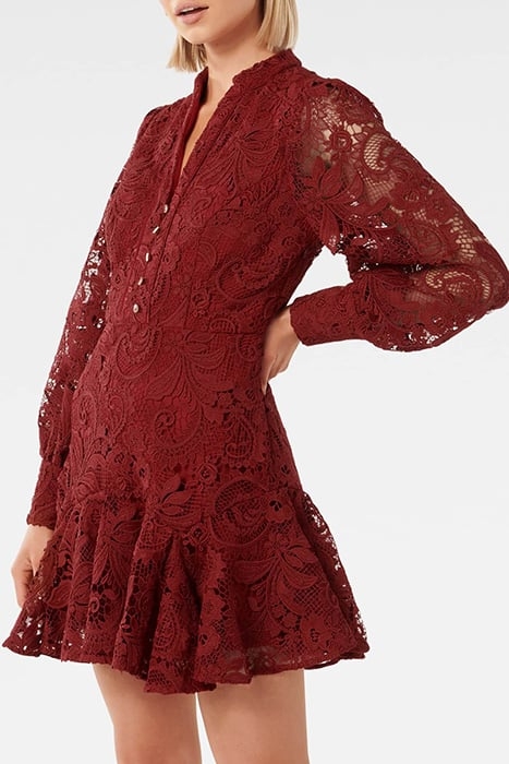 IRIS LACE MINI DRESS RIO RED 5