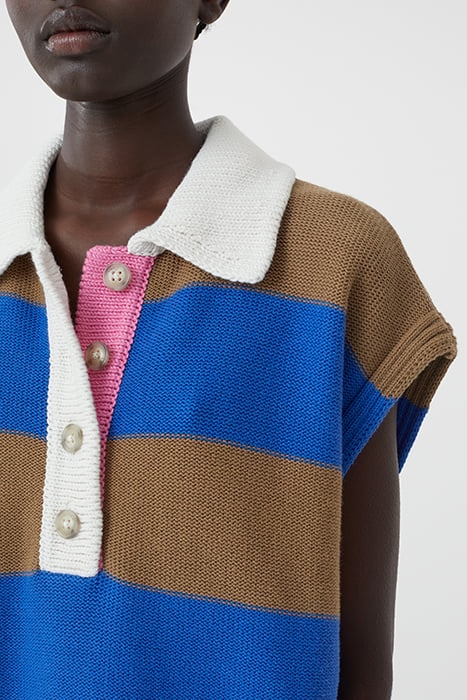 SLEEVELESS POLO KNITS ECRU 5