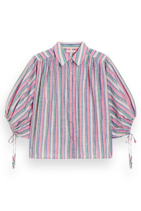STRIPED BALLOON SLEEVE SHIRT BEACH STRIPE 3