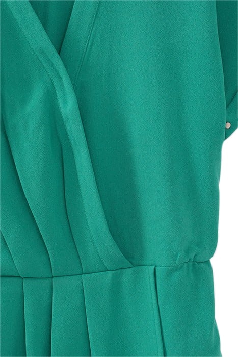 GREEN WRAP DRESS WITH STUDDED SLEEVES 5