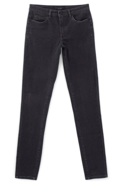 GREY HOUNDSTOOTH MOTIF SLIM JEANS 3