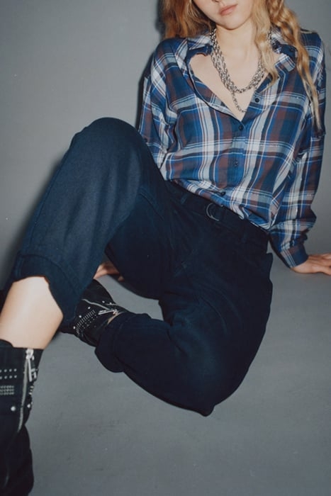 HIGH-WAISTED NAVY BLUE MOM JEANS FOR WOMEN 8