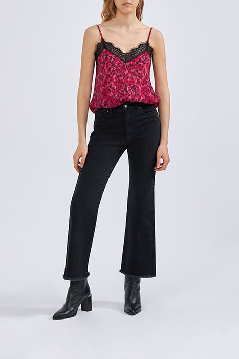 PINK LEOPARD ROCK PRINT LINGERIE-STYLE TOP 3