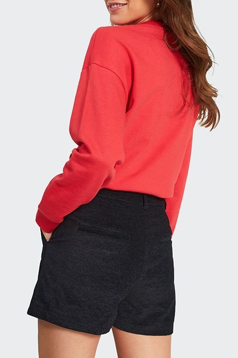 BLACK TEXTURED VELVET SHORTS 2