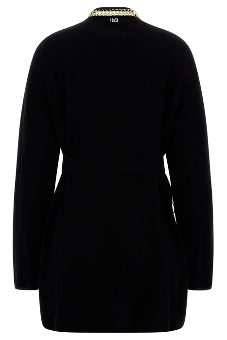 JULIA CHAIN LONG CAR JET BLACK CARDIGAN 2