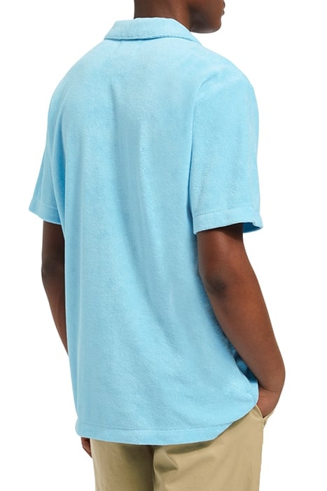 SOLID TOWELLING SHIRT WASHED NEON BLUE 2