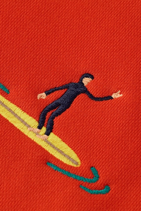 ALL-OVER EMBROIDERY SWEATSHIRT BOAT RED 8