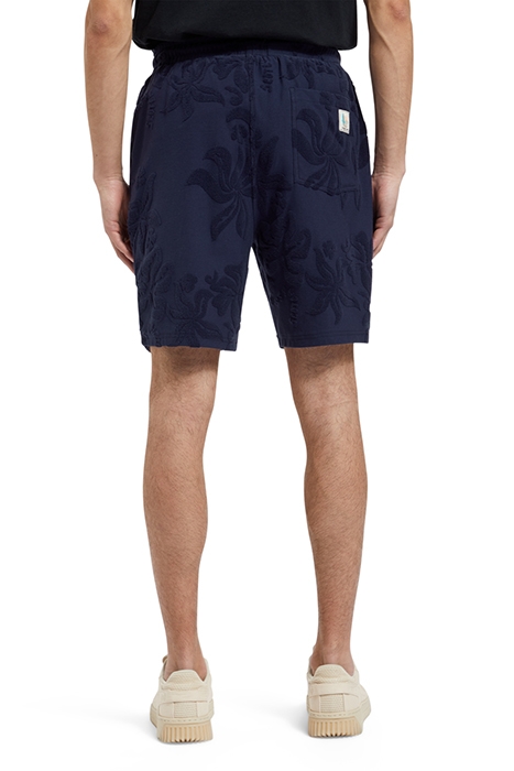 JACQUARD TOWELLING SHORTS NAVY BLUE 4