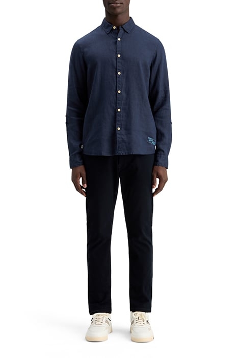 LINEN SHIRT WITH ROLL-UP NAVY 3