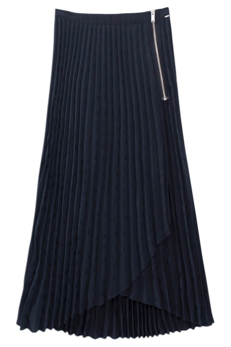 NAVY SKULL MOTIF JACQUARD PLEATED SKIRT NAVY 5