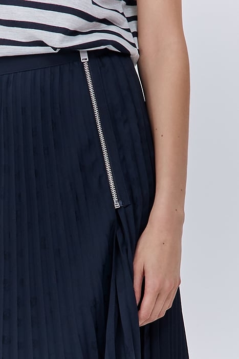 NAVY SKULL MOTIF JACQUARD PLEATED SKIRT NAVY 6