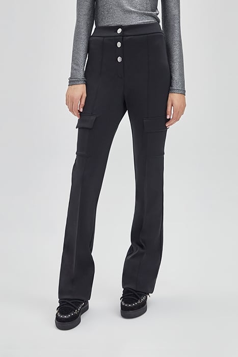 BLACK COMBAT-STYLE FLARED TROUSERS BLACK 1
