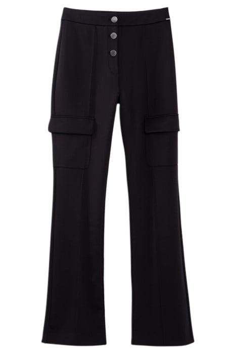 BLACK COMBAT-STYLE FLARED TROUSERS BLACK 3