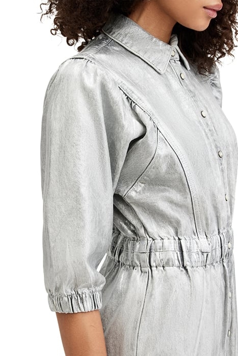 OSA DENIM DRESS METALLIC SILVER 7