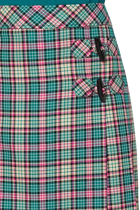 CHECK SKIRT WITH TOGGLES BLUE 4