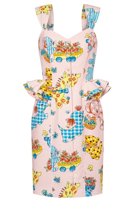 CALICO ANIMALS PIQUE DRESS PINK 3