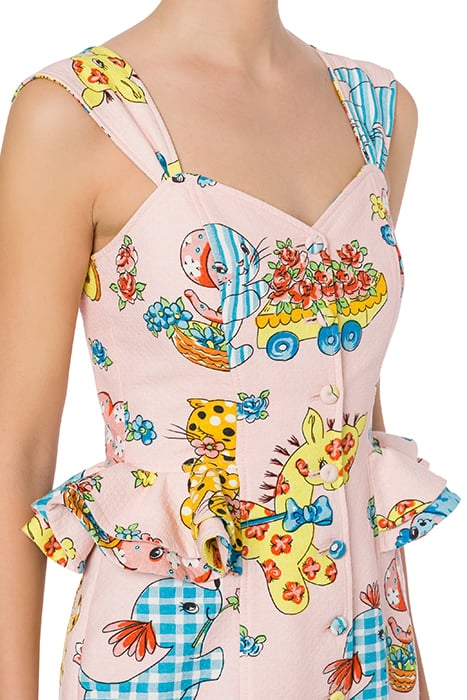 CALICO ANIMALS PIQUE DRESS PINK 4