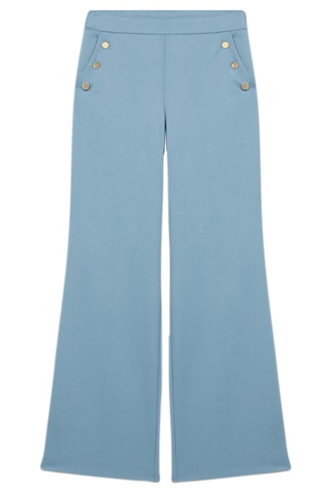 FLANNEL PALAZZO TROUSERS BLUE 3
