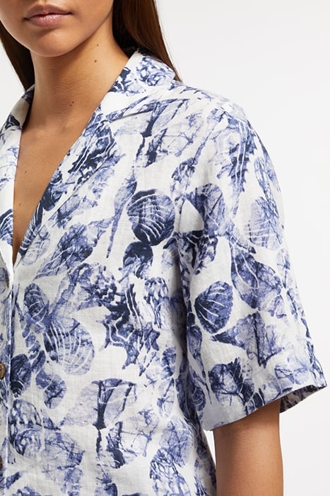 CAMP SHIRT IN LINEN SHELL BATIK BLUE 7