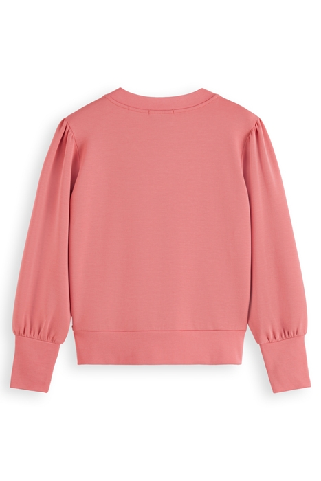 RUCHED YOKE SEAM MODAL SWEATSHIRT PEACHY 2