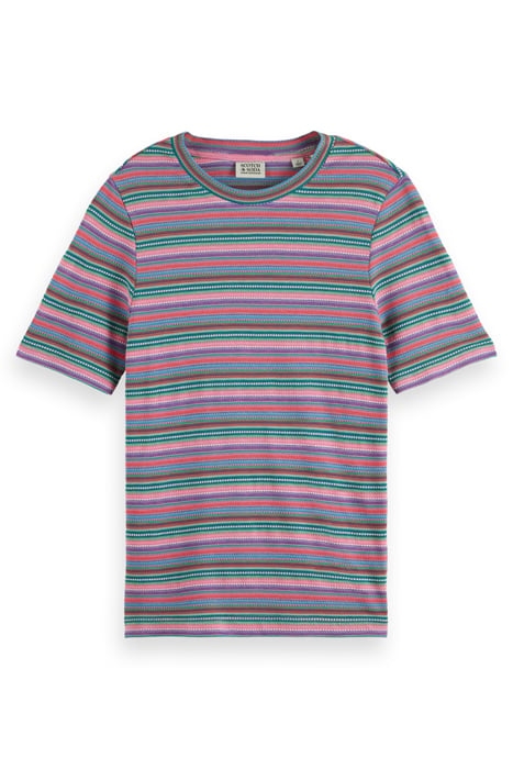 TEXTURED STRIPE SLIM FIT T-SHIRT BEACH STRIPE 1