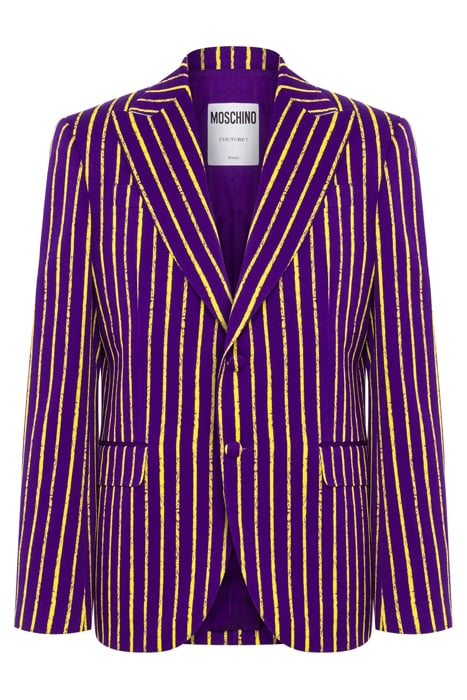 PINSTRIPES PRINT TWILL JACKET PURPLE 3
