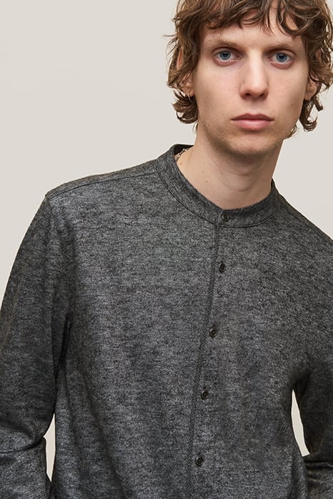 FULTON REGULAR FIT LS BAND SHIRT IN MELA IRON GREY 2