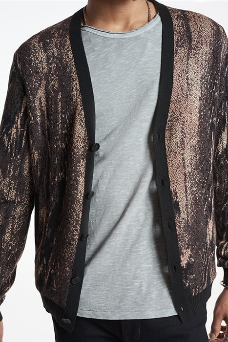 RAIDER LS WATERFALL JACQUARD CARDIGAN TERRA BROWN 3