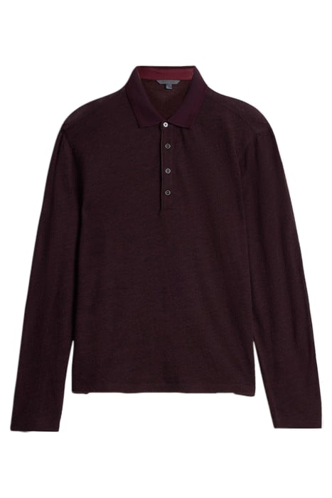 PRESIDIO EASY FIT LS POLO WITH BUCLE TEX MERLOT 2